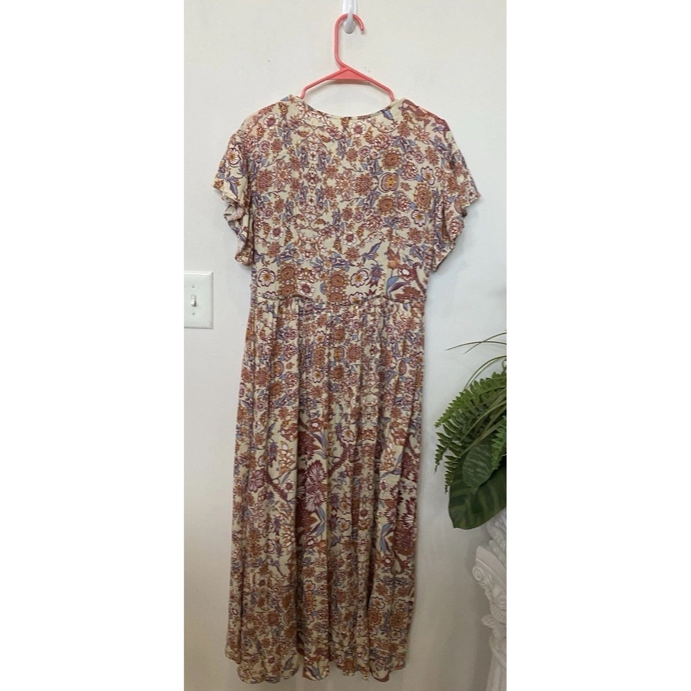 Sundance Faye Floral Flutter Sleeves High Low Hem Maxi Dress Size 4 EUC! $158 - Picture 9 of 10